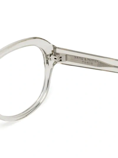 Saint Laurent Sl411 Round-frame Glasses In White