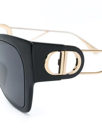 Shop Dior Montaigne Square-frame Sunglasses In Gold
