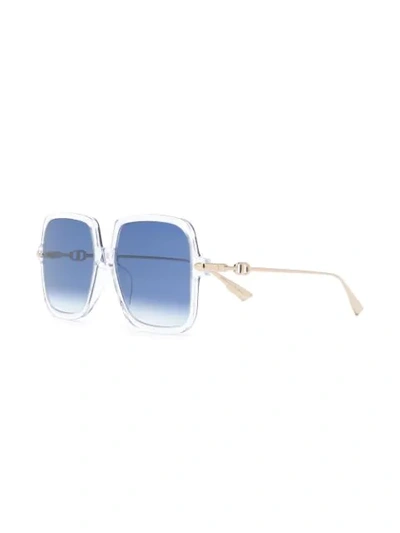 Shop Dior Link1 Shaded Sunglasses In Gold