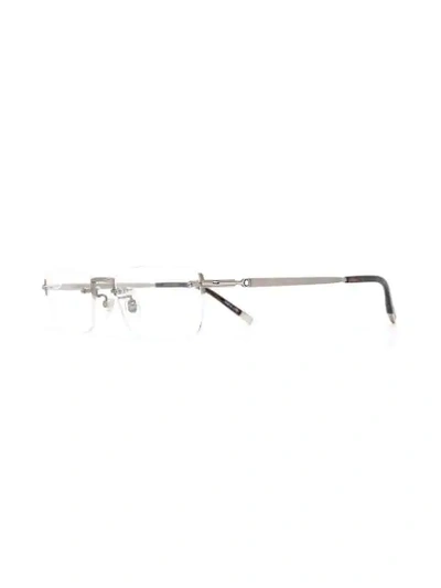 Montblanc Frameless Rectangular Glasses In Silver
