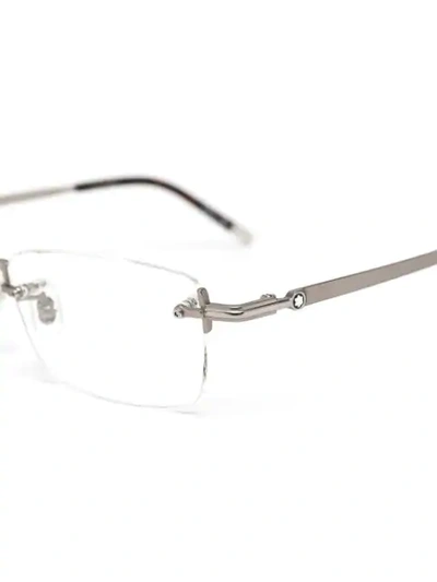 Montblanc Frameless Rectangular Glasses In Silver