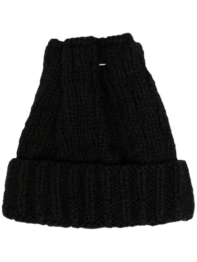 Shop Werkstatt:münchen Ribbed Knit Beanie Hat In Black