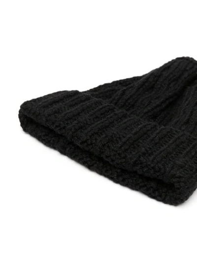 Shop Werkstatt:münchen Ribbed Knit Beanie Hat In Black