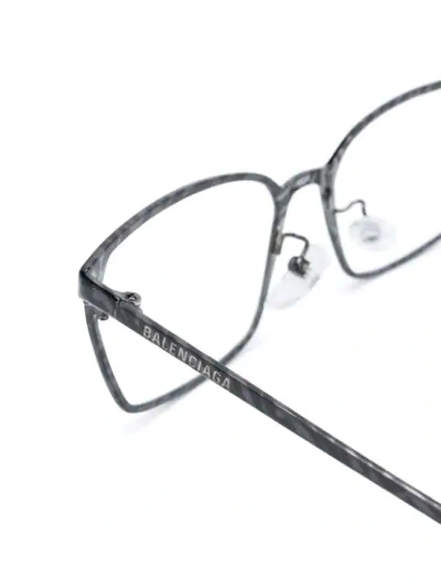 Shop Balenciaga Rectangular-frame Glasses In Black