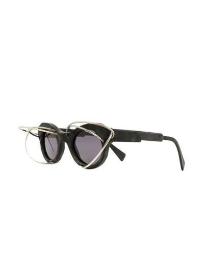 Shop Kuboraum L1 Bm Wire-embellished Sunglasses In Black