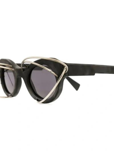 Shop Kuboraum L1 Bm Wire-embellished Sunglasses In Black