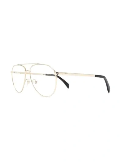 Eyewear By David Beckham Semi-rimless Rectangular Frame Glasses In Gold