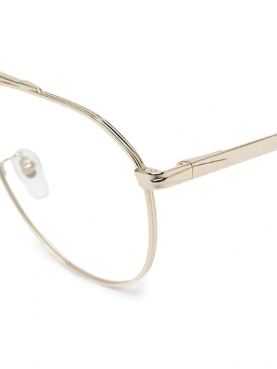 Eyewear By David Beckham Semi-rimless Rectangular Frame Glasses In Gold
