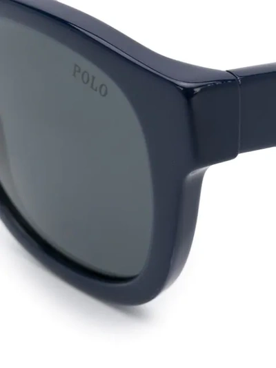 Shop Polo Ralph Lauren Check Print Sunglasses In Blue