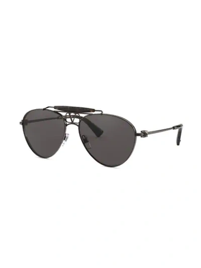 Shop Valentino Pilot-frame Tinted Sunglasses In Grey