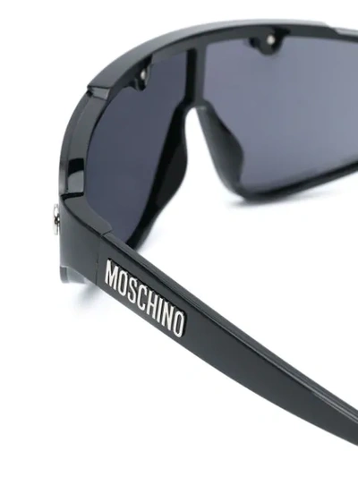 Shop Moschino Eyewear Oversized Cycling Sunglasses In Black