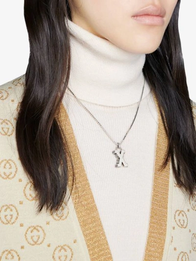 Shop Gucci X Letter Necklace In 0811 Undefined