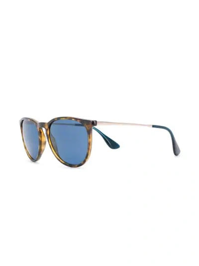 Ray Ban Rb4171 Erika Round-frame Sunglasses In Brown