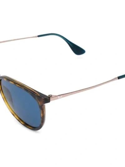 Ray Ban Rb4171 Erika Round-frame Sunglasses In Brown