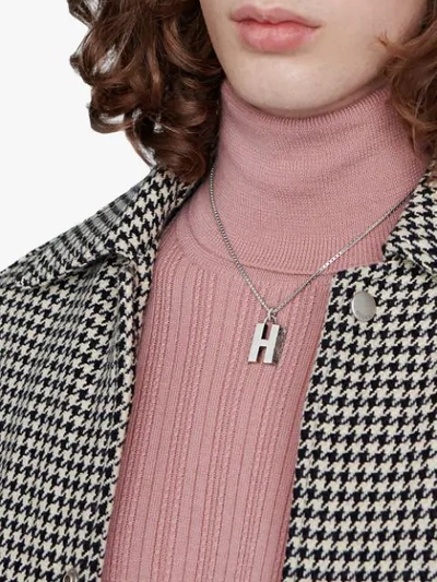 Shop Gucci Letter H Pendant Necklace In 0811 Undefined