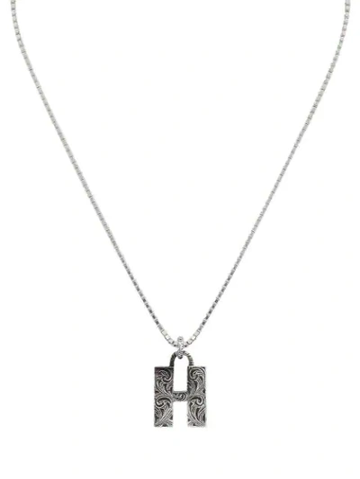 Shop Gucci Letter H Pendant Necklace In 0811 Undefined