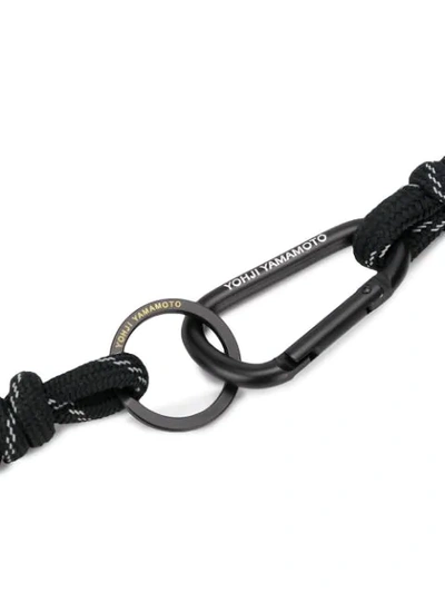 Shop Y-3 Adjustable Cotton Tag Key Chain In Black