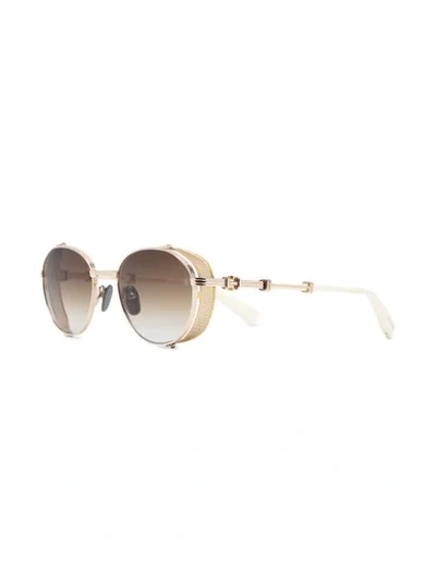 Balmain Eyewear Round Tinted Sunglasses In Gold