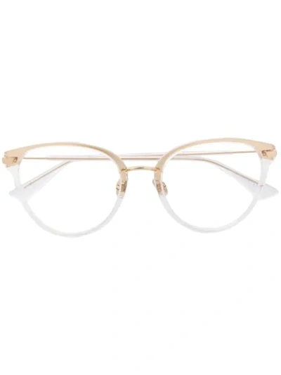Shop Dior Line 2 Round Frame Glasses In Neutrals