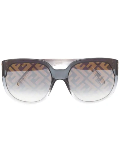 Shop Fendi Ff-decal Oversized Sunglasses In Grey