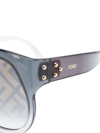 Shop Fendi Ff-decal Oversized Sunglasses In Grey