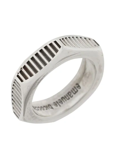 Shop Emanuele Bicocchi Bolt Textured Ring In Silver