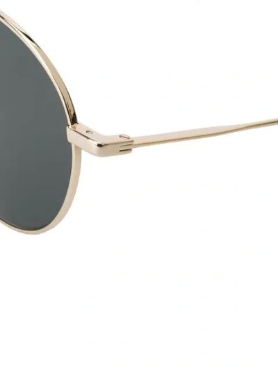 Shop Saint Laurent Sl250 Round-frame Sunglasses In Gold