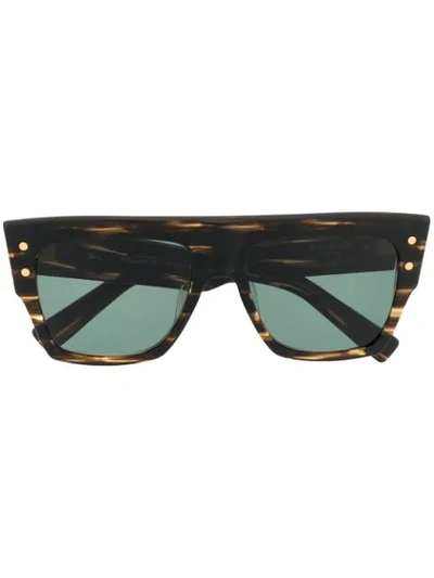Balmain Eyewear Tortoiseshell Square-frame Sunglasses In Brown