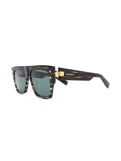 Balmain Eyewear Tortoiseshell Square-frame Sunglasses In Brown