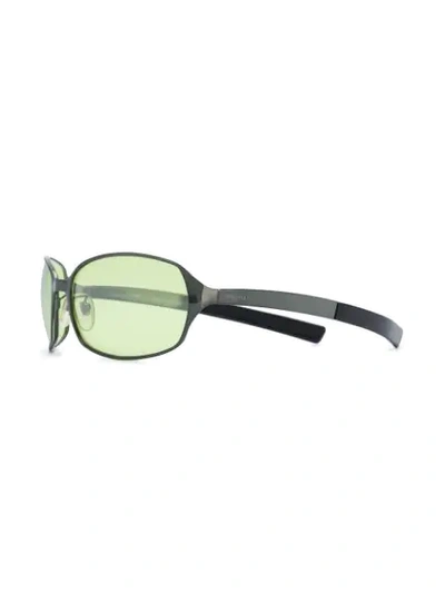 Pre-owned Fendi 2000s Rectangular-frame Sunglasses In Black