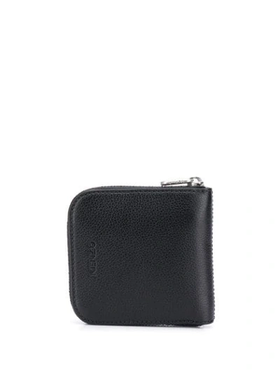 Shop Kenzo Calf Leather Coin Purse In Black