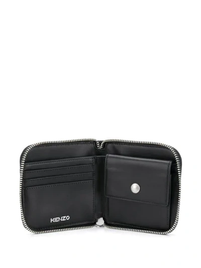 Shop Kenzo Calf Leather Coin Purse In Black