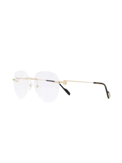 Shop Cartier Première De  Aviator-frame Glasses In White