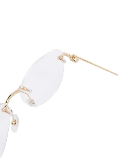 Shop Cartier Première De  Aviator-frame Glasses In White