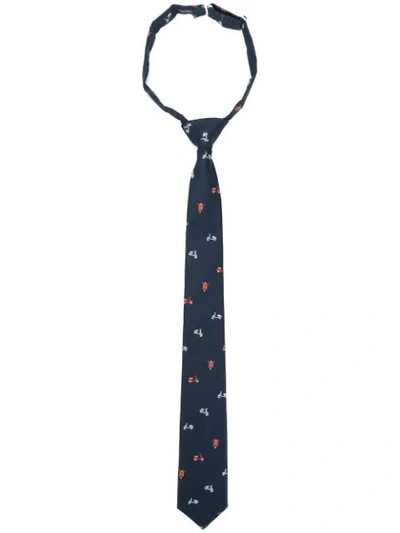 Shop Monnalisa Motorbike Print Tie In Blue