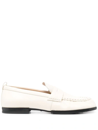 Tod's Leather Penny Loafers In Neutrals