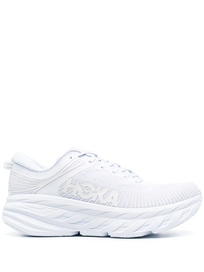 Shop Hoka One One Logo-print Lace-up Sneakers In White