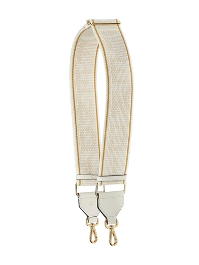 Shop Fendi Strap You Ribbon Shoulder Strap In White