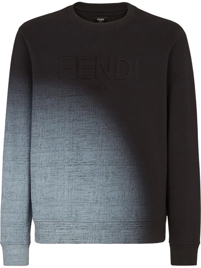Shop Fendi Debossed-logo Sweatshirt In Black