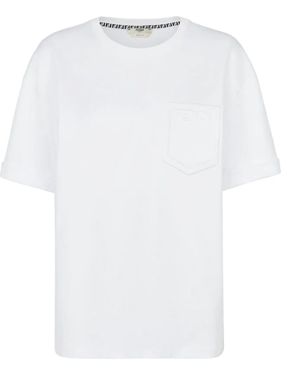 Shop Fendi Patch-pocket T-shirt In White