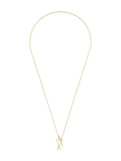 Shop Ami Alexandre Mattiussi Ami De Coeur Pendant Necklace In Gold