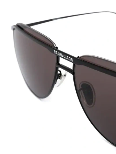 Shop Balenciaga Bridge Pilot-frame Sunglasses In Black