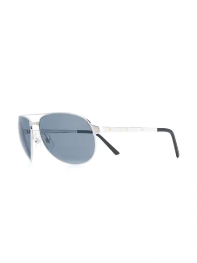 Cartier Screw Detail Aviator Sunglasses In Black