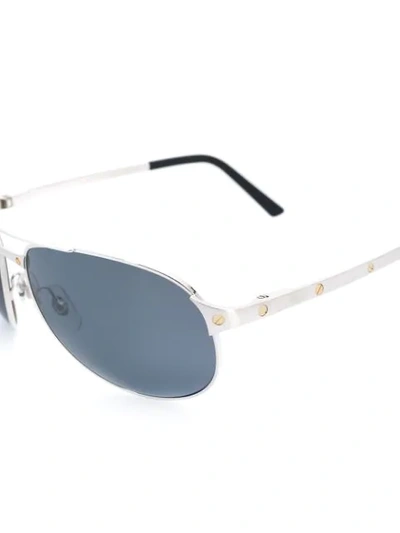 Cartier Screw Detail Aviator Sunglasses In Black