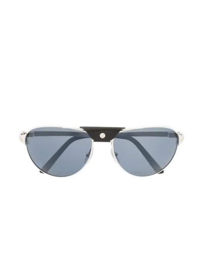 Cartier Screw Detail Aviator Sunglasses In Black