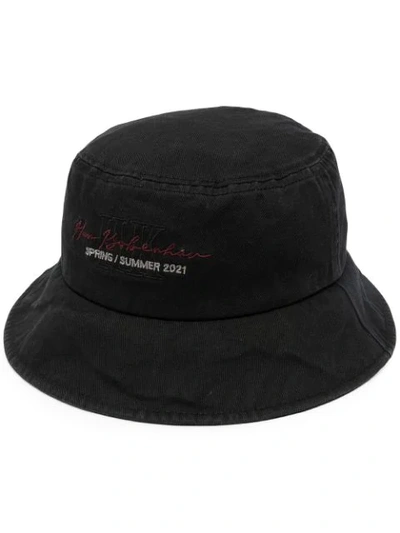 Shop Han Kjobenhavn Embroidered Logo Bucket Hat In Black