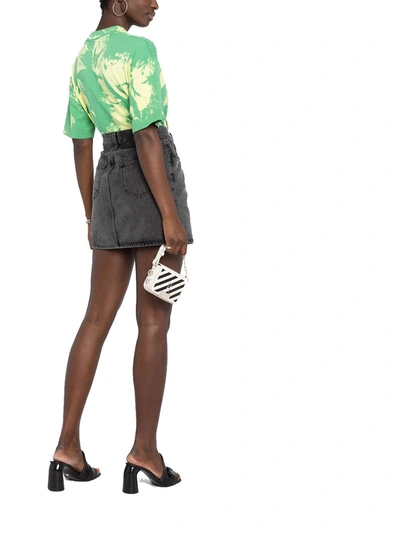 Off-white Off White Logo Print Denim Skirt In Grey