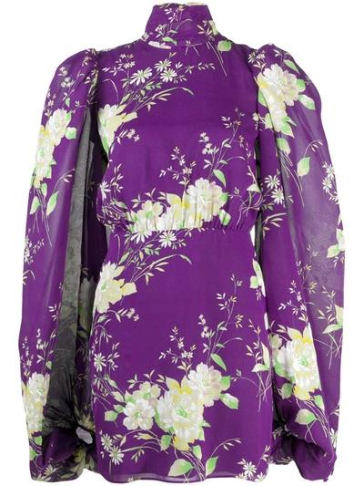 Shop Attico The  Women's Purple Silk Dress
