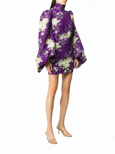 Shop Attico The  Women's Purple Silk Dress