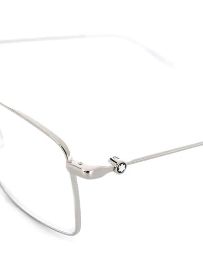 Montblanc Square Frame Glasses In White